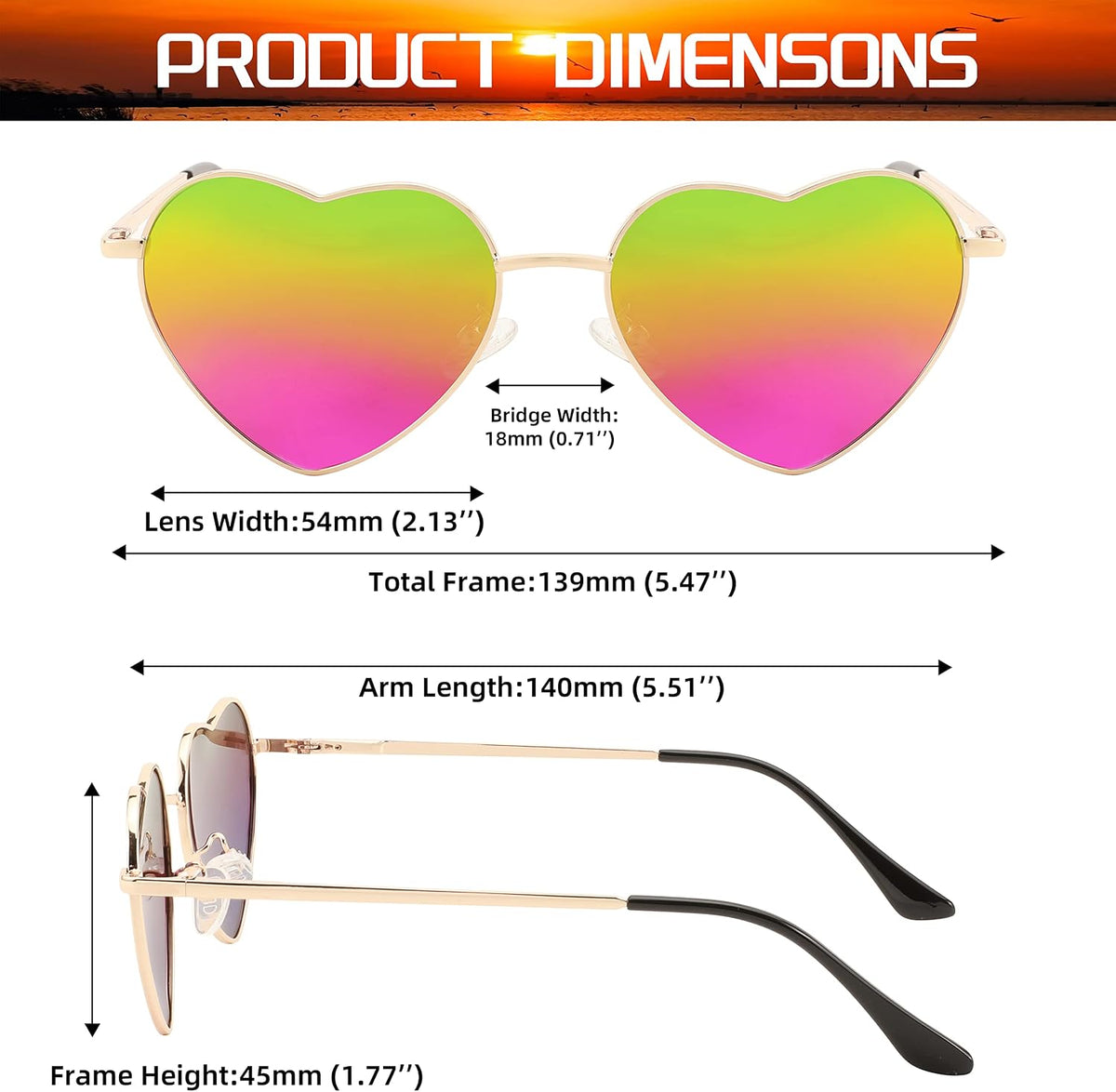 ÉÌƷͼƬ 5 | B0BP6HX1R6 | FEISEDY Polarized Heart Sunglasses Women Men Metal Frame Cute Lovely Glasses UV400 Protection B2375
