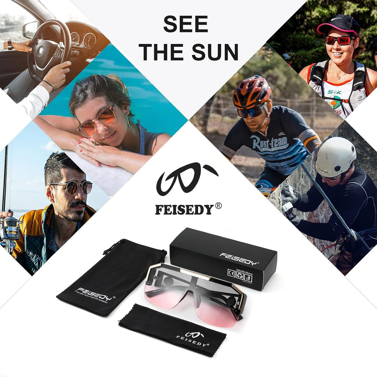 ÉÌƷͼƬ 54 | B09L4V27YS | FEISEDY Square Oversized Sunglasses for Men Women Flat Top B2765