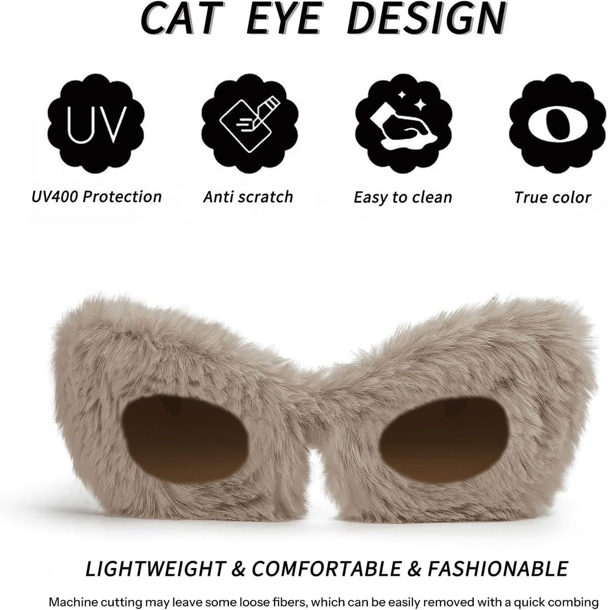 ÉÌƷͼƬ 75 | B09PN9V5N6 | FEISEDY Sunglasses Women Plush Fuzzy Soft Velvet Party Masquerade B2877