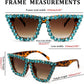 商品图片 44 | B09V7X56D4 | FEISEDY Women Crystal Square Cat Eye Sunglasses Sparkling Trendy Retro Cateye Sunglasses B2898