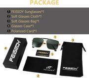 ÉÌƷͼƬ 7 | B0CP21BC1C | FEISEDY Trendy Polarized Aviator Sunglasses Womens Mens Retro Square Double Bridge Metal 90s Shades B0098
