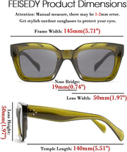 ÉÌƷͼƬ 61 | B07MNGNLNT | FEISEDY Classic Women Sunglasses Fashion Thick Square Sun Glasses B2471
