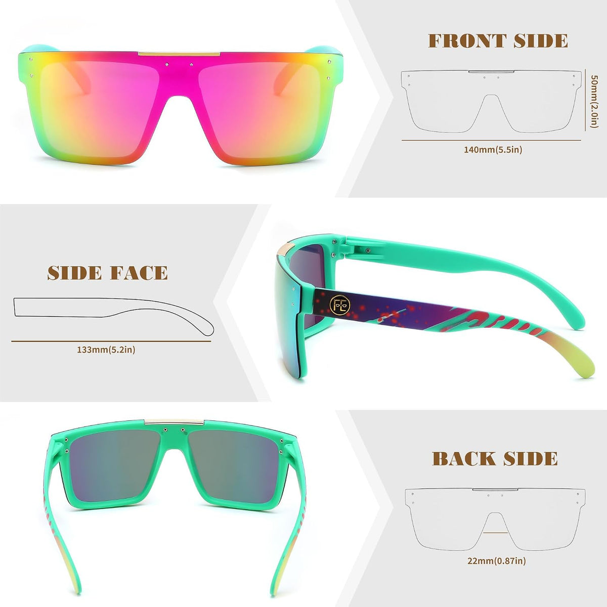 ÉÌƷͼƬ 82 | B0BZ4J86KV | FEISEDY Polarized Sunglasses for Men, Z87 Oversized Square Flat Top B2990
