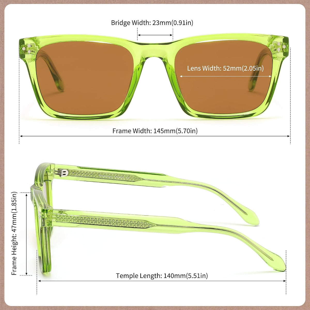 ÉÌƷͼƬ 20 | B0FHD6DJB5 | FEISEDY Trendy Square Polarized Sunglasses For Men Women Thick Frame B0294