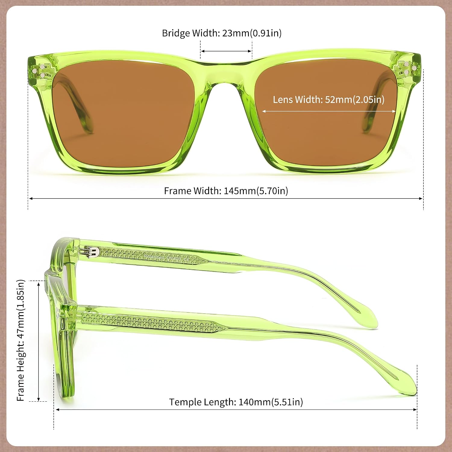 商品图片 20 | B0FHD6DJB5 | FEISEDY Trendy Square Polarized Sunglasses For Men Women Thick Frame B0294
