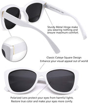 ÉÌƷͼƬ 26 | B07M9V125F | FEISEDY Polarized Vintage Sunglasses American Womens Square Jackie O Cat Eye Sunglasses B2451