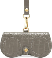 ÉÌƷͼƬ 29 | B0H4QTYMQP | FEISEDY Soft Crocodile Textured Leather Sunglass Bag, Portable Glasses Pouch With Button Clip Wrist Strap B0366