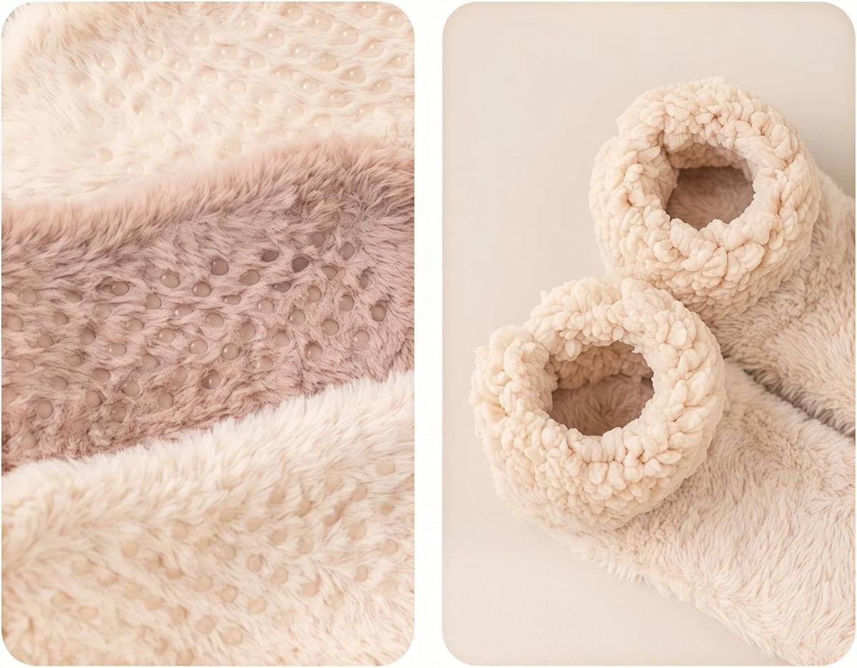 商品图片 2 | B0FY2VX6WJ | Fluffy Fuzzy Warm Slipper Socks, Cabin Sock with Non-Slip Grip Cozy Fashion Women's Slipper Socks for Women Indoor Floor