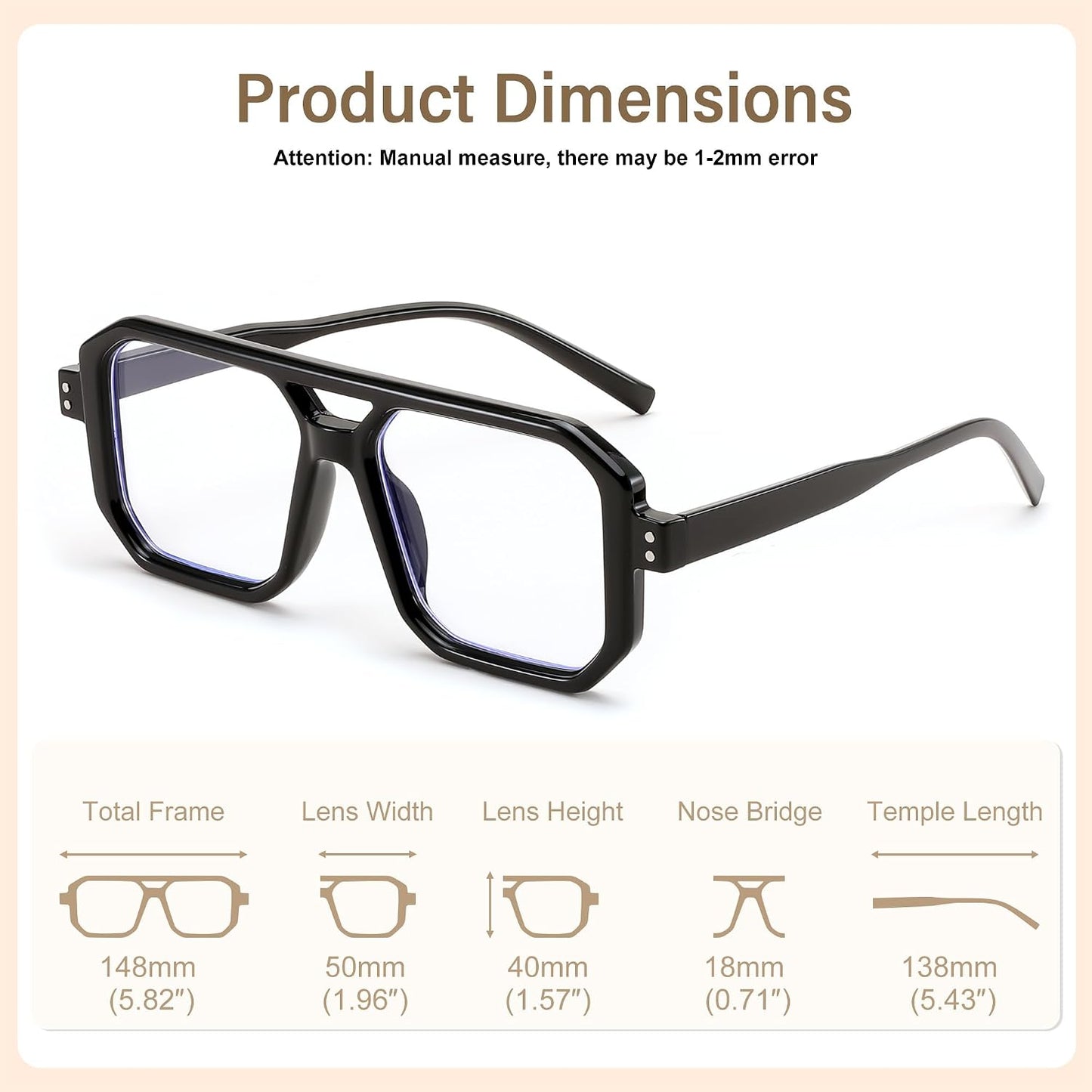 商品图片 6 | B0D3P82MGV | FEISEDY Blue Light Blocking Glasses, Aviator Frame Computer Reading/Gaming/TV/Phones Glasses for Women Men B0165