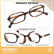 ÉÌƷͼƬ 30 | B0DXK32V6F | FEISEDY Fashion Rectangular Blue Light Glasses for Women Retro Small Frames Vintage Trendy 90s Square Eyeglasses B0255