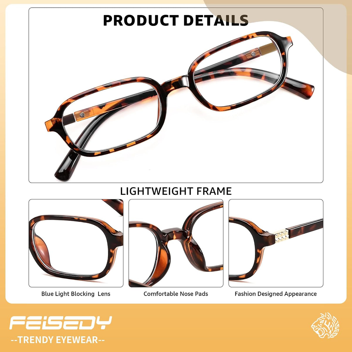 ÉÌƷͼƬ 30 | B0DXK32V6F | FEISEDY Fashion Rectangular Blue Light Glasses for Women Retro Small Frames Vintage Trendy 90s Square Eyeglasses B0255