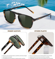 ÉÌƷͼƬ 32 | B0F4D461TF | FEISEDY Polarized Aviator Mens Sunglasses Square Modern Women Vintage Style Acetate Frame UV400 B0191