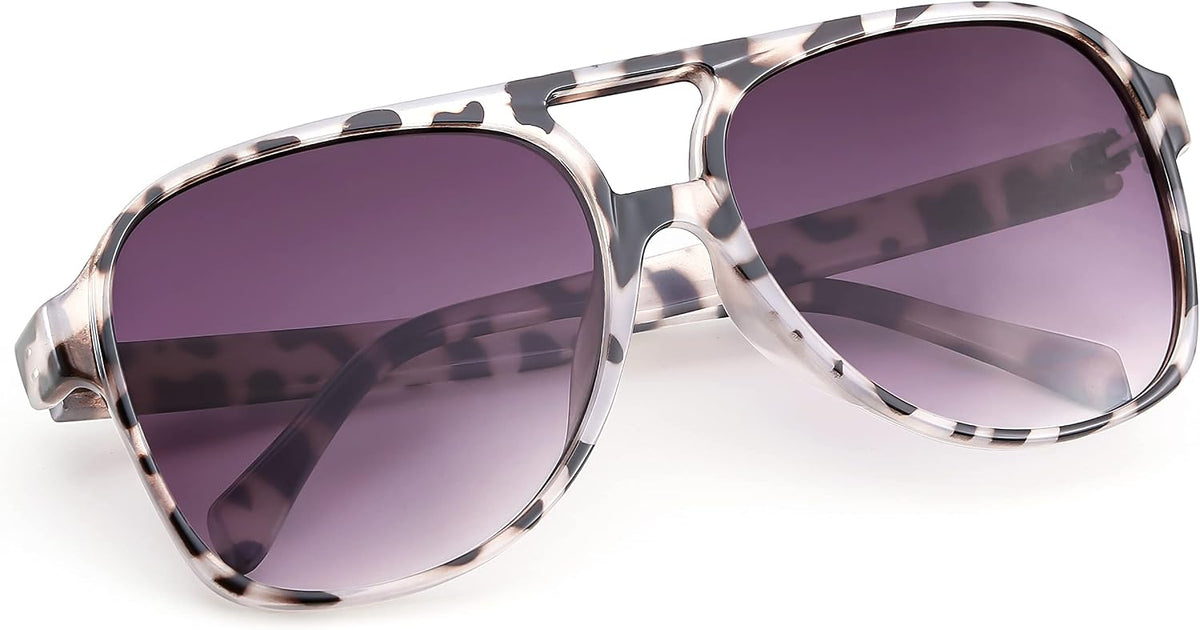 ÉÌƷͼƬ 149 | B0CB543WBD | FEISEDY Vintage Retro 70s Plastic Aviator Sunglasses Women Men Classic Large Squared Frame B2751