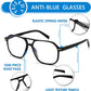 商品图片 6 | B0CNCZF5FL | FEISEDY Retro Aviator Reading Glasses Square Readers for Women Men B0068 | Spring Hinge, Blue Light Reading Glasses,Stylish reading glasses for men