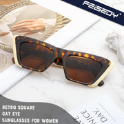 ÉÌƷͼƬ 11 | B0BFJ162P8 | FEISEDY Retro Sunglasses for Women Men Vintage Cat Eye Fashion Metal Square 70s Frame Classic UV Protection Sun Glasses B2966