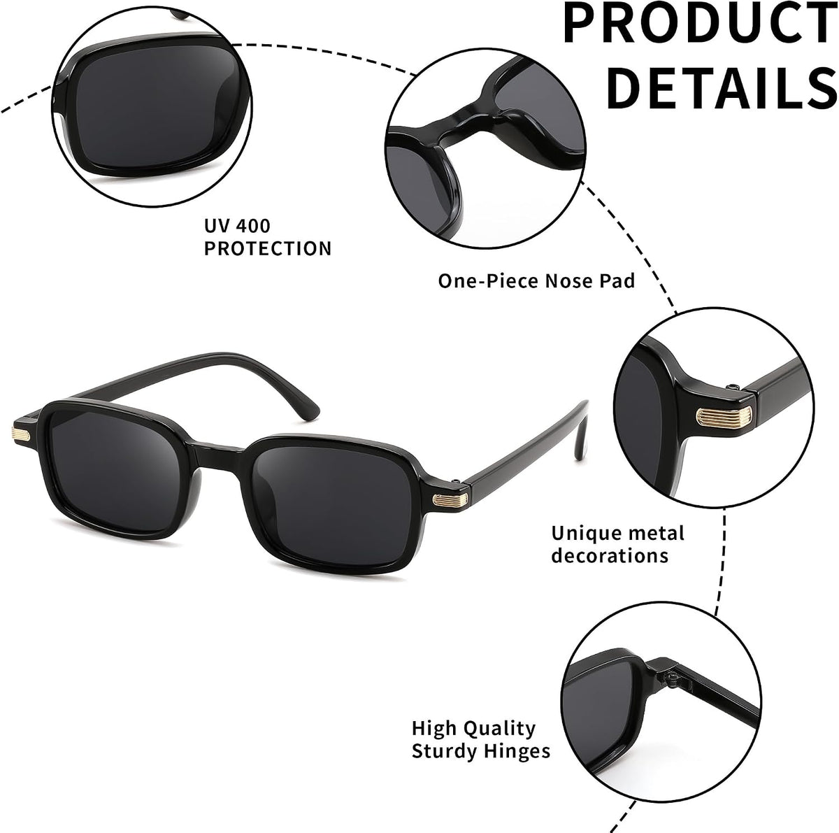 ÉÌƷͼƬ 5 | B0H1B921MS | FEISEDY Trendy Rectangle Sunglasses Womens Mens Narrow Square Shades B0449