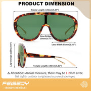 ÉÌƷͼƬ 37 | B085PPHWTZ | FEISEDY Retro Oversized Sunglasses Women Men One Piece Frame B2580