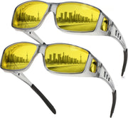Grey*2 / 60 Millimeters | B0FWRSWRM7 | FEISEDY Polarized Fit Over Glasses Sunglasses Men Women Wrap Around B2593