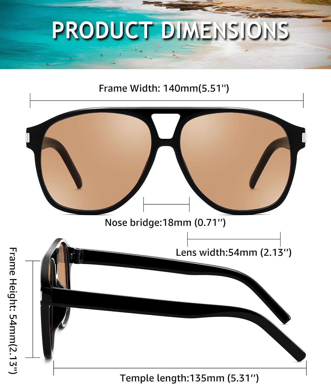 商品图片 41 | B0GXMV1N2N | FEISEDY Retro Aviator Sunglasses for Women Men Square Sunnies 70s Pilot Style Lightweight UV400 Shades B0421