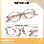 ÉÌƷͼƬ 40 | B0DJ4YNFXZ | FEISEDY Vintage Oval Blue Light Glasses for Women Men Stylish Lightweight 90s Eyeglasses Fake Nerd Y2k Eyewear Frame B0242