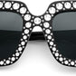 商品图片 3 | B0CFHLB4YT | FEISEDY Kids Sunglasses for Girls Oversized Square Sparkling Party Sun Glasses Lightweight Fashion Shades B0053