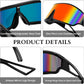 商品图片 31 | B0D3PKKSD9 | FEISEDY Trendy Futuristic Wrap Sunglasses Flat Top Mirrored One Piece Lens Reflective Sun Glasses for Women Men B0161