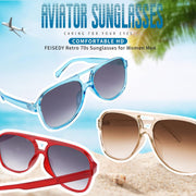 ÉÌƷͼƬ 138 | B0CB543WBD | FEISEDY Vintage Retro 70s Plastic Aviator Sunglasses Women Men Classic Large Squared Frame B2751