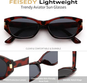ÉÌƷͼƬ 19 | B0GV7G6XL2 | FEISEDY Retro Cat Eye Sunglasses for Women Trendy Shades Chunky Frame B0418