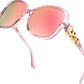 Lively Pink / 61 Millimeters | B0BJ71XGZN | FEISEDY Women's Fashion Sunglasses, Oversized Square Frame with Pearl Sparkling, Polarized UV Protection B2821