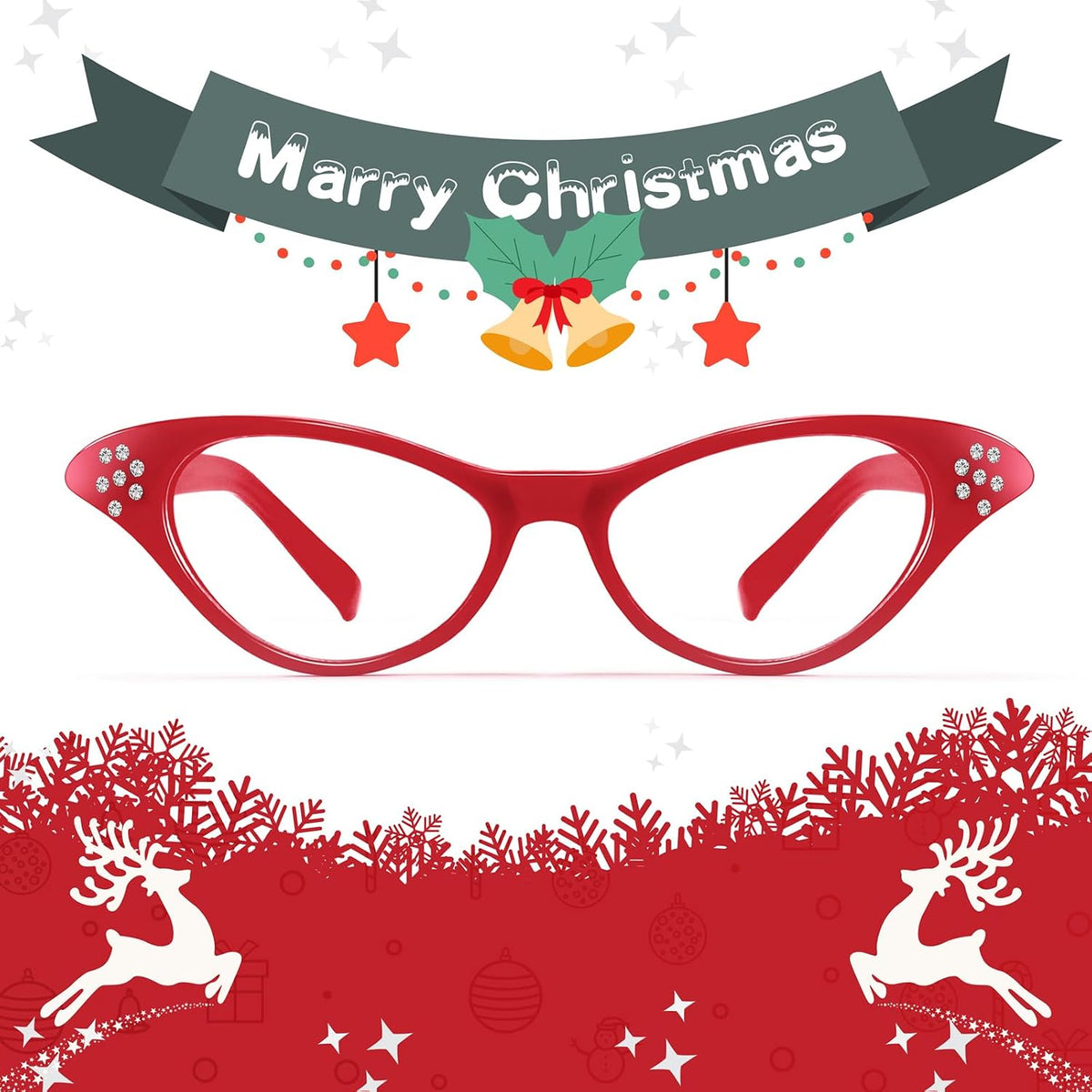商品图片 23 | B09M8NJ7DM | FEISEDY Rhinestone Cat Eye Sunglasses for Women 50s 60s Party Style B2848