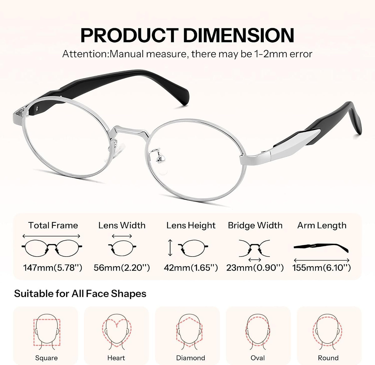 ÉÌƷͼƬ 12 | B0FN7QDKSP | FEISEDY Retro Oval Blue Light Glasses for Women Men, Vintage Trendy Classic Eyeglasses B0325