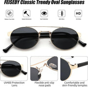 ÉÌƷͼƬ 4 | B0DRYKH1MV | FEISEDY Classic Trendy Oval Sunglasses Women Men Cute Small Shade Metal Frame Sunnies B0264