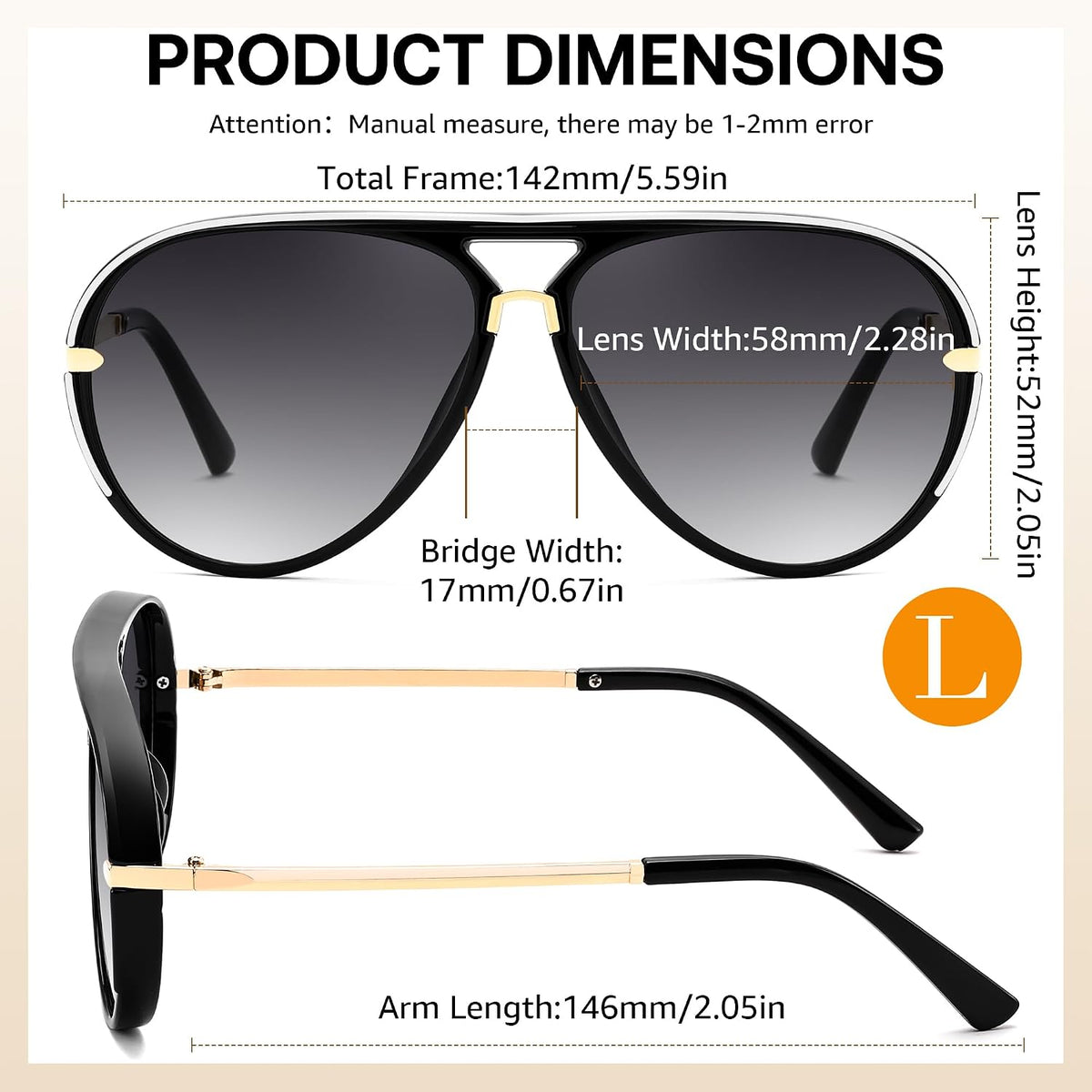 ÉÌƷͼƬ 39 | B0GYVVZBQM | FEISEDY Classic Aviator Sunglasses UV400 Protection for Women Men B0461