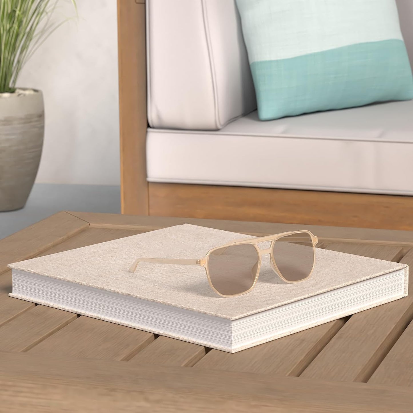 商品图片 69 | B09J8999GR | FEISEDY Retro Square Aviator Sunglasses Women Men 70s Vintage Trendy Plastic Frame Sun Glasses B2835