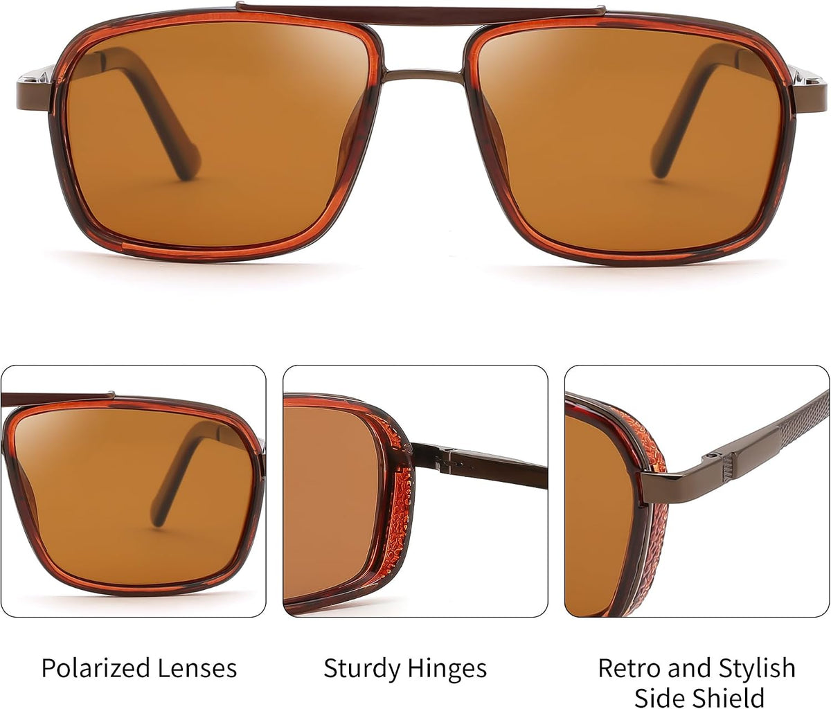 ÉÌƷͼƬ 19 | B0FDKZNCG9 | FEISEDY Retro Aviator Polarized Sunglasses For Women Men 70s Trendy B0292