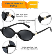 ÉÌƷͼƬ 34 | B0DTHVTKB5 | FEISEDY Retro Oval Sunglasses for Women 90s Narrow Round Lightweight Shades Y2k Trendy Sunnies B1171