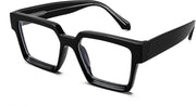 001 - Black / 53 Millimeters | B0CDBGRFFY | FEISEDY Oversized Blue Light Glasses for Women Men TR90 Retro Square Anti Eyestrain Glasses Rectangle Fashion Frame B0037