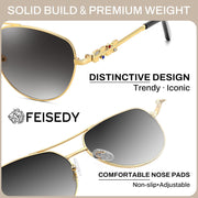 ÉÌƷͼƬ 18 | B0H4QPVJY6 | FEISEDY Retro Aviator Sunglasses for Women Men UV400 Shades B0409