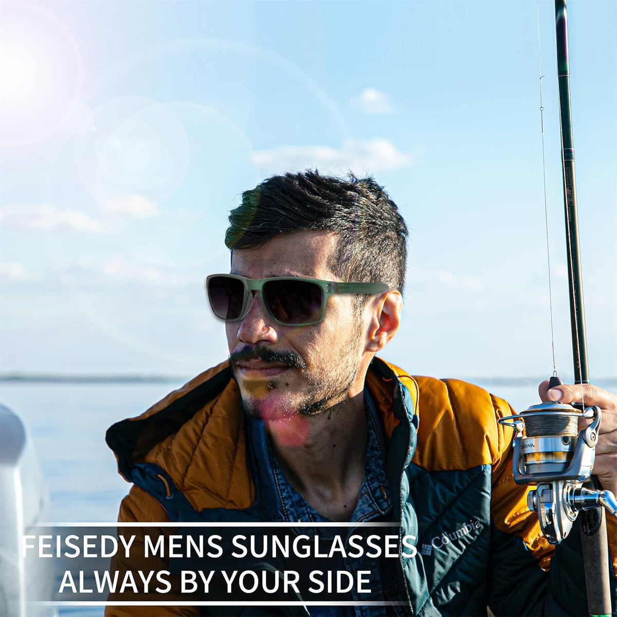 ÉÌƷͼƬ 22 | B09P11P3PC | FEISEDY Polarized Sports Sunglasses for Men Women, Classic Fishing Driving Cycling Goggles, UV400 Protection B2234