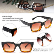 ÉÌƷͼƬ 47 | B07MNGNLNT | FEISEDY Classic Women Sunglasses Fashion Thick Square Sun Glasses B2471
