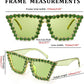 商品图片 5 | B09V7X56D4 | FEISEDY Women Crystal Square Cat Eye Sunglasses Sparkling Trendy Retro Cateye Sunglasses B2898