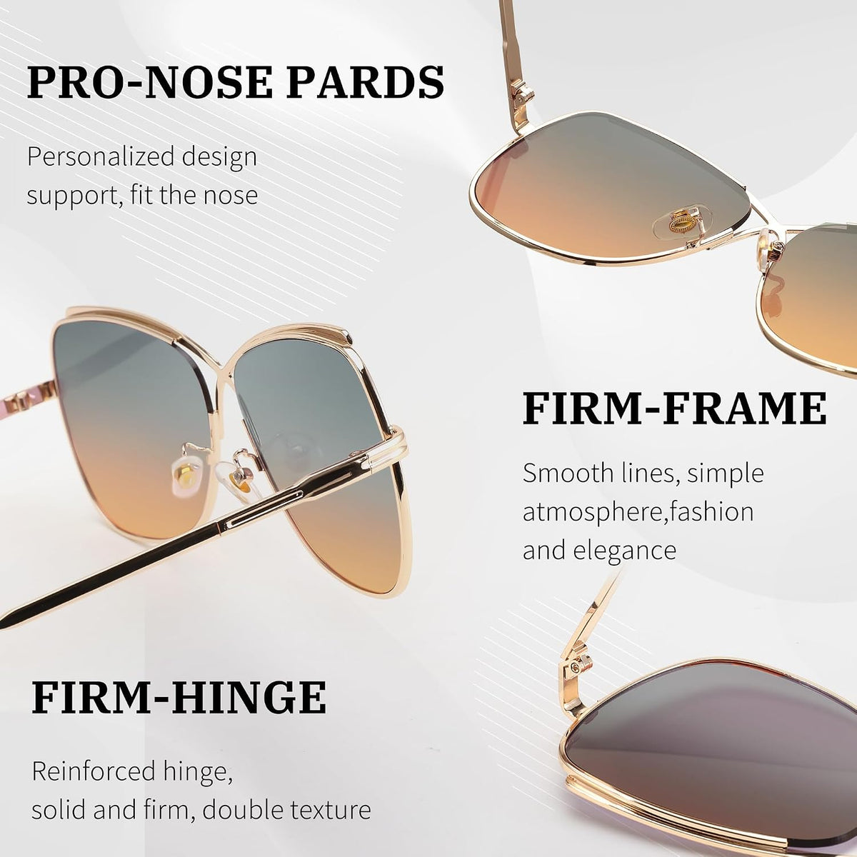 ÉÌƷͼƬ 33 | B08SJ7XN69 | FEISEDY Womens Cute Sunglasses Oversized Butterfly X Shape Design Cateye Lady Sunglasses B2738