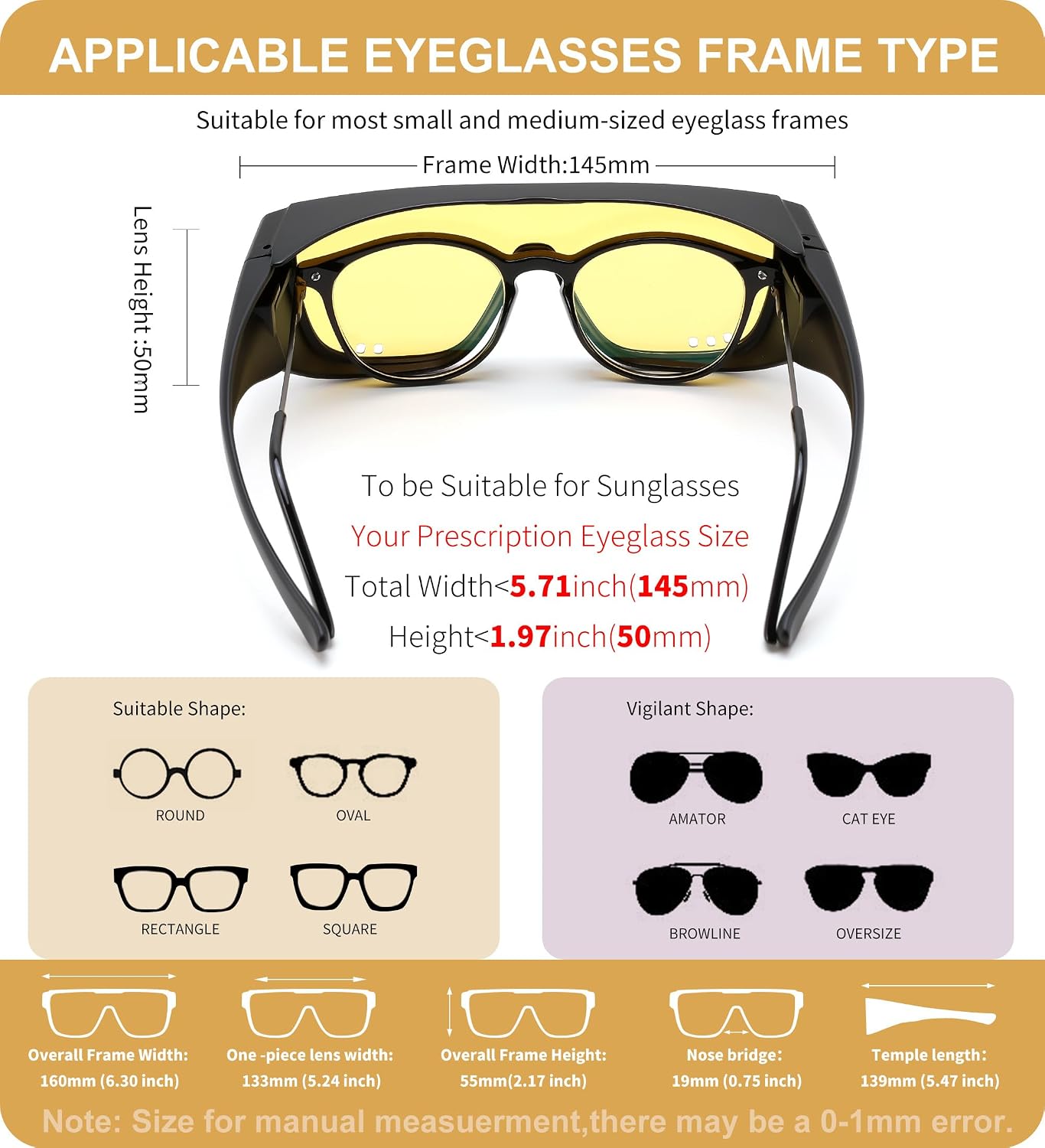 商品图片 6 | B0H2Z4Q1KM | FEISEDY Fit Over Glasses Polarized Sunglasses for Men Women B0456