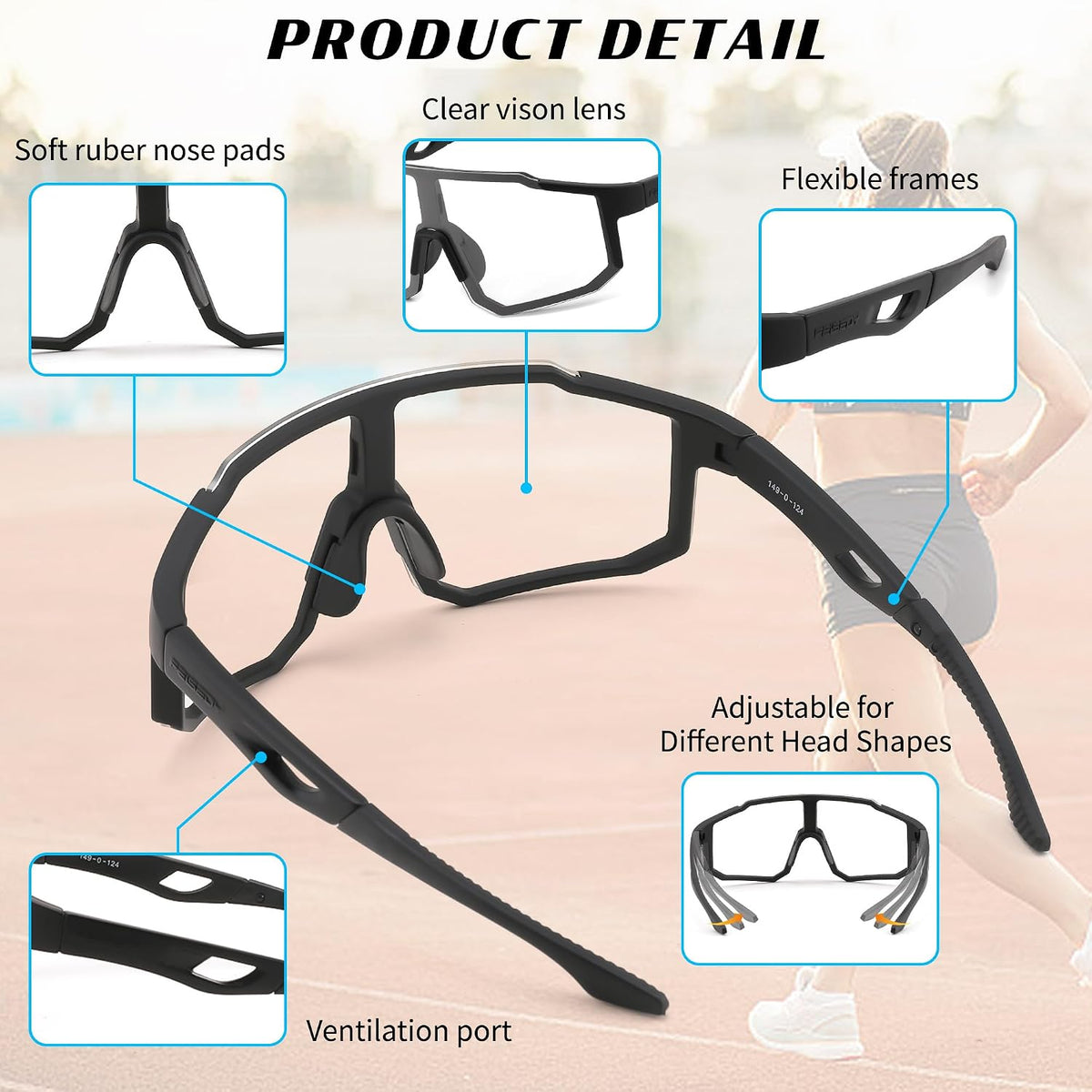 ÉÌƷͼƬ 57 | B0DTYL7JBV | FEISEDY Sports Sunglasses for Men, Women and Teens - Baseball, Biking, Cycling UV400 Protection B2388