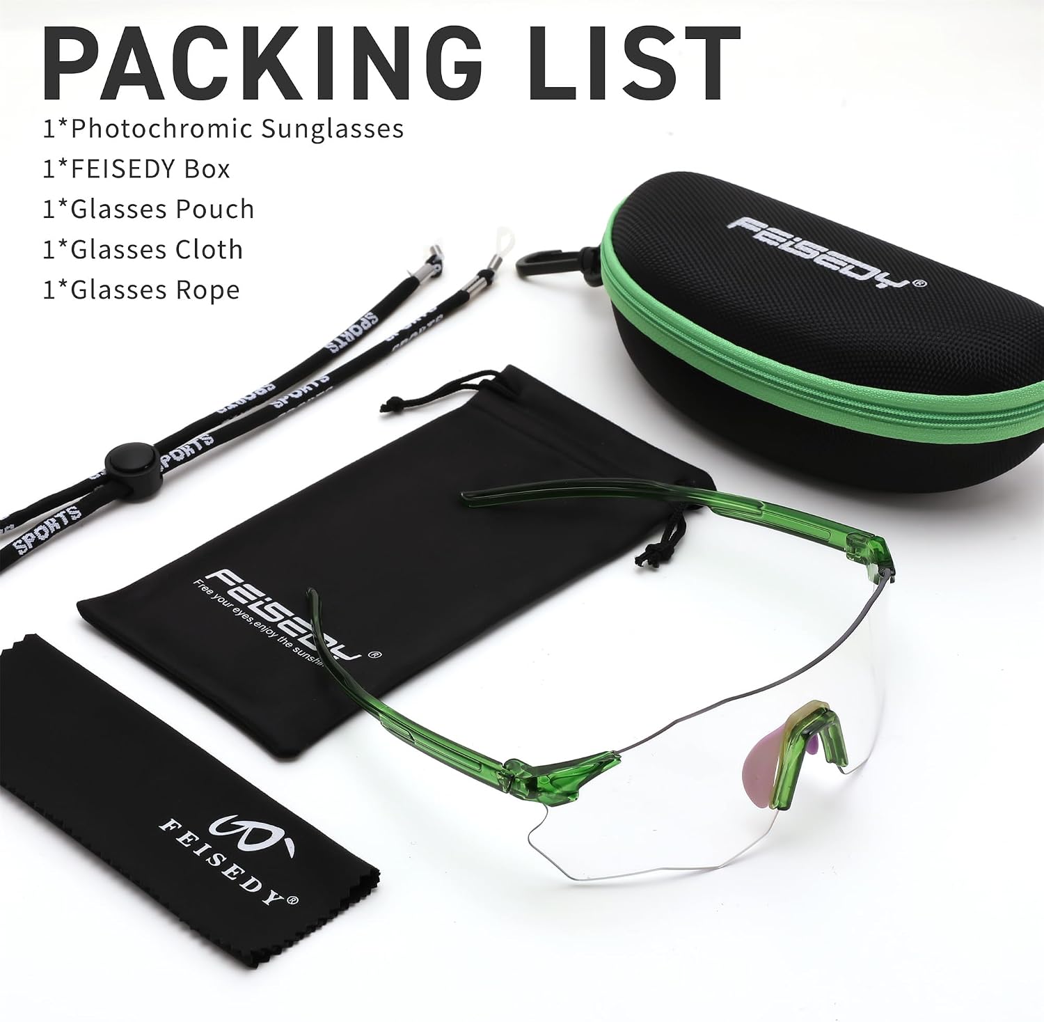商品图片 17 | B0FHNVLT2X | FEISEDY Photochromic Cycling Glasses for Men Women Mountain Bike Sports Sunglasses UV Protection B0310