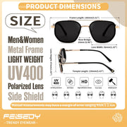 ÉÌƷͼƬ 14 | B0FQ4Y7FV6 | FEISEDY Polarized Aviator Sunglasses for Women Men Square TAC Lens B0329
