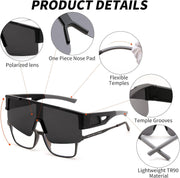 ÉÌƷͼƬ 10 | B0GGMHCCXG | FEISEDY Polarized Fit Over Glasses Sunglasses for Men Women, Sports Wrap Around for Driving Cycling Fishing B0382