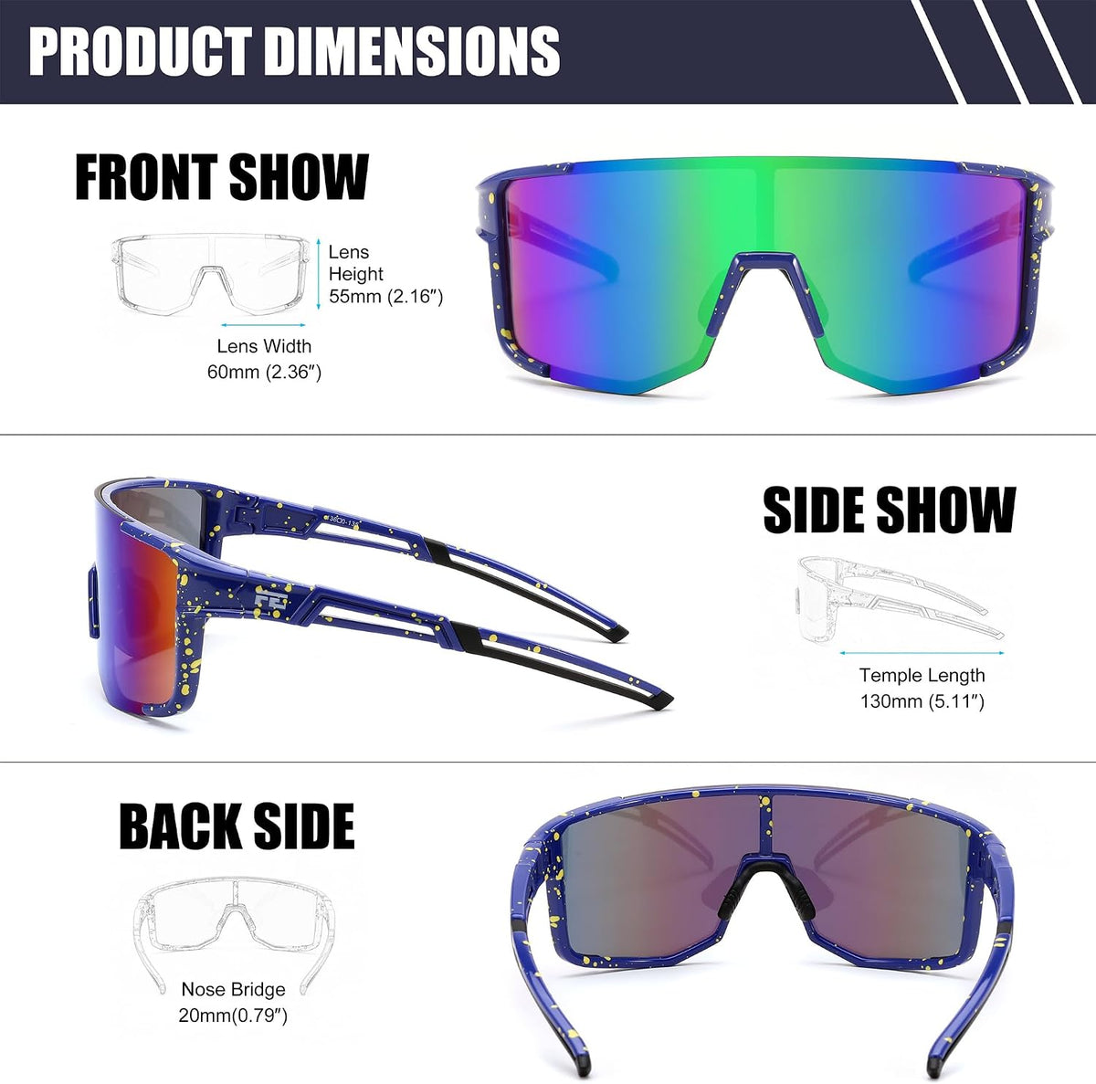 ÉÌƷͼƬ 28 | B0DK3GLVV6 | FEISEDY Cycling Glasses Sports Sunglasses for Men Women, Lightweight TR90 Frame UV400 MTB Running Fishing Baseball B0224