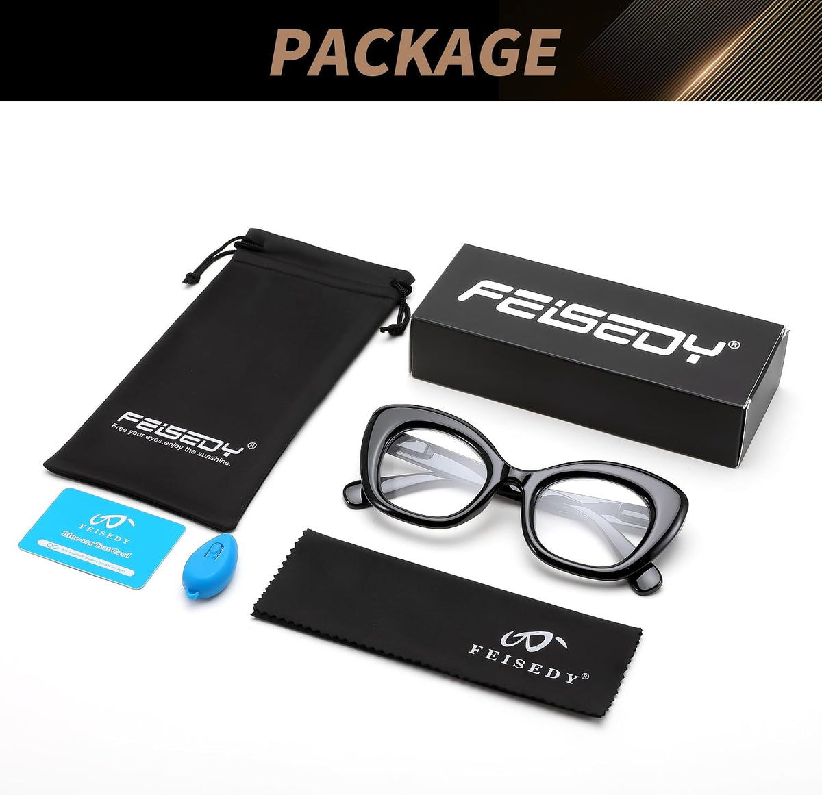 商品图片 7 | B0D93TT2FX | FEISEDY Reading Glasses for Women Fashion Cat Eye Blue Light Blocking Glasses Anti- Glare Digital Eyestrain Readers B0139