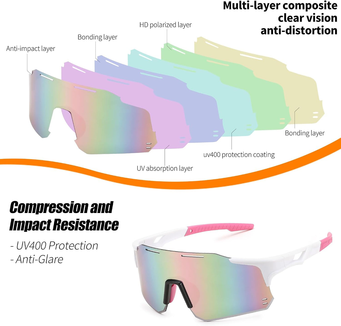 商品图片 18 | B0DB5PJ1BJ | FEISEDY Cycling Glasses Sports Sunglasses for Men Women, Youth Kids Baseball Softball Running Sunglasses B0223